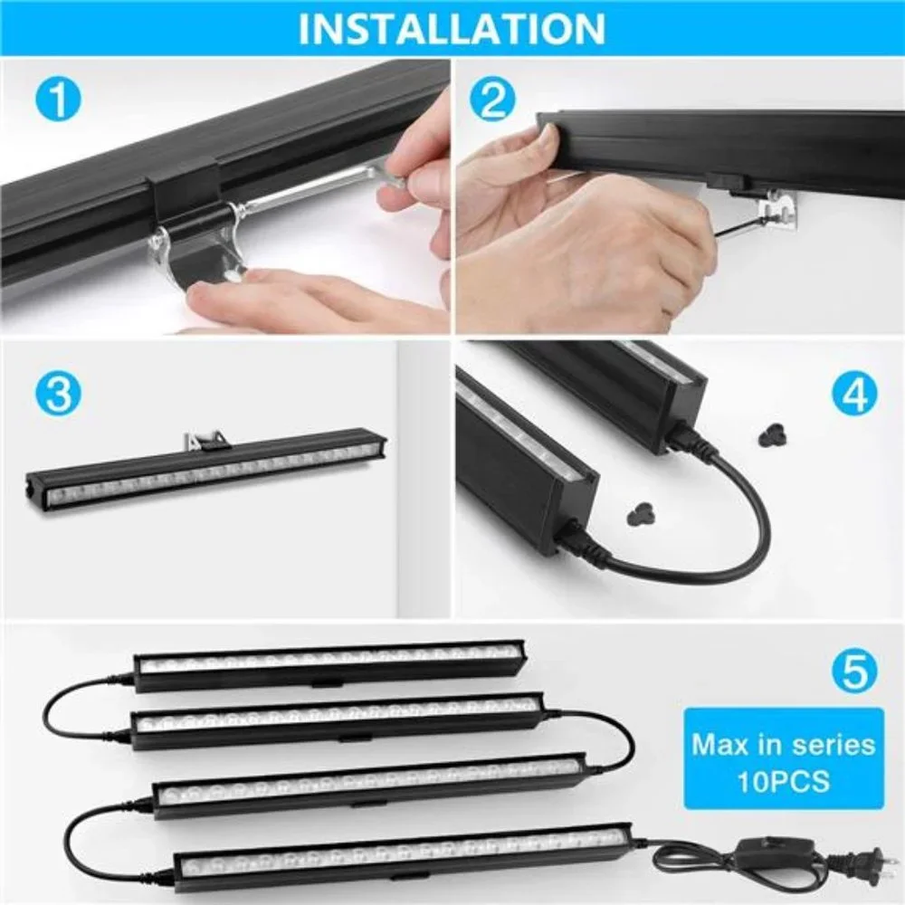 UV Black Lights 4Pack,LED Blacklight Bar for Halloween Glow Party Lighting Stage